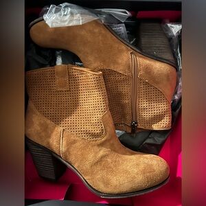 Vince Camuto Tan Suede Ankle Boots
